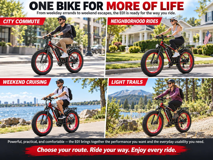 EOEOTWO 26-Inch Fat-Tire Electric Bike – 48V 15Ah