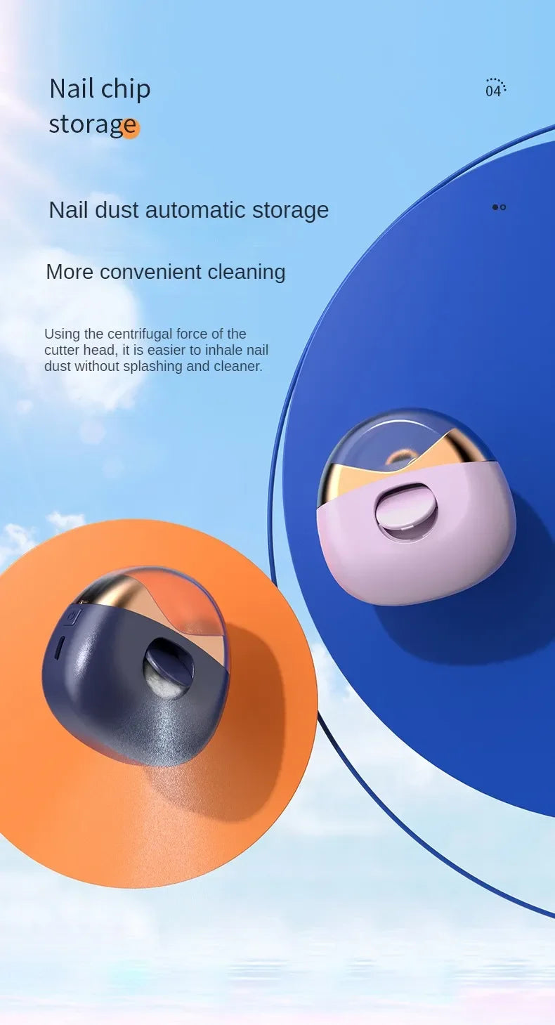 2-in-1 Electric Nail File and Nail Grinder, Automatic Nail Clipper for Adults and Kids with Safe Anti-Pinch Design