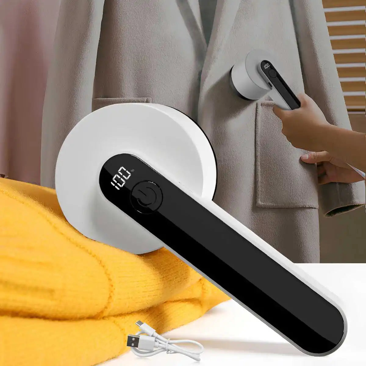 Electric Lint Remover with LED Display – Rechargeable Fabric Shaver