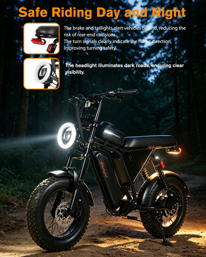 Bodywel M16 Pro Fat-Tire Electric Bike – 48V 15.6Ah Battery