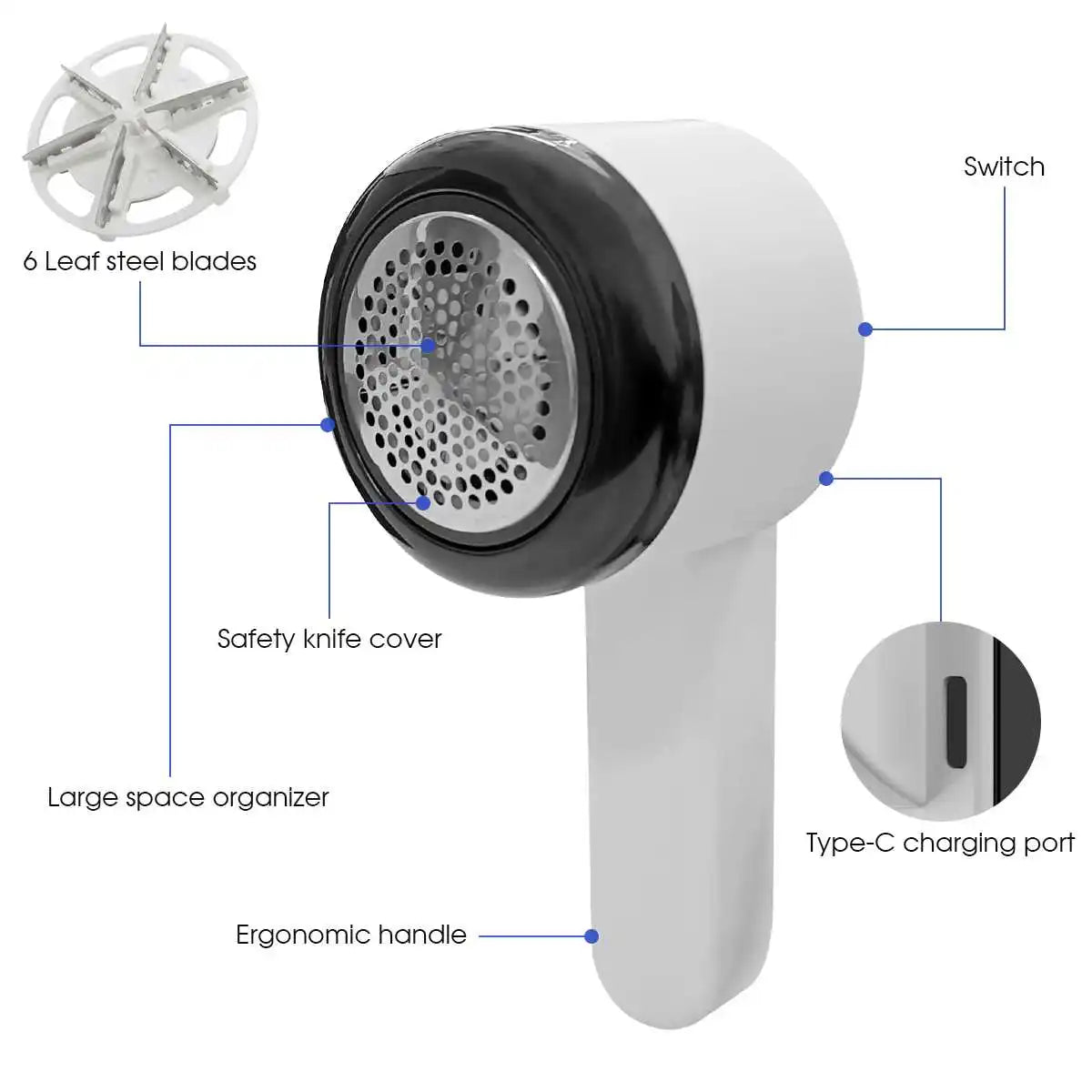 Electric Lint Remover with LED Display – Rechargeable Fabric Shaver