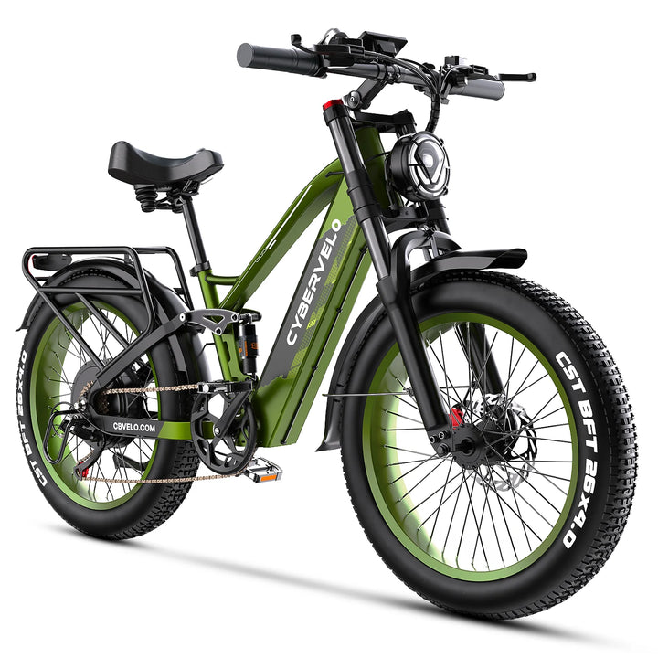 Cybervelo EK9 All-Terrain Fat-Tire Electric Bike – 26-Inch