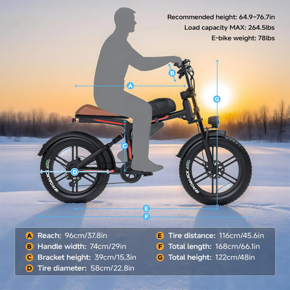 QNUT BK20 Fat-Tire Electric Bike – 48V 18Ah, 20-Inch Tires