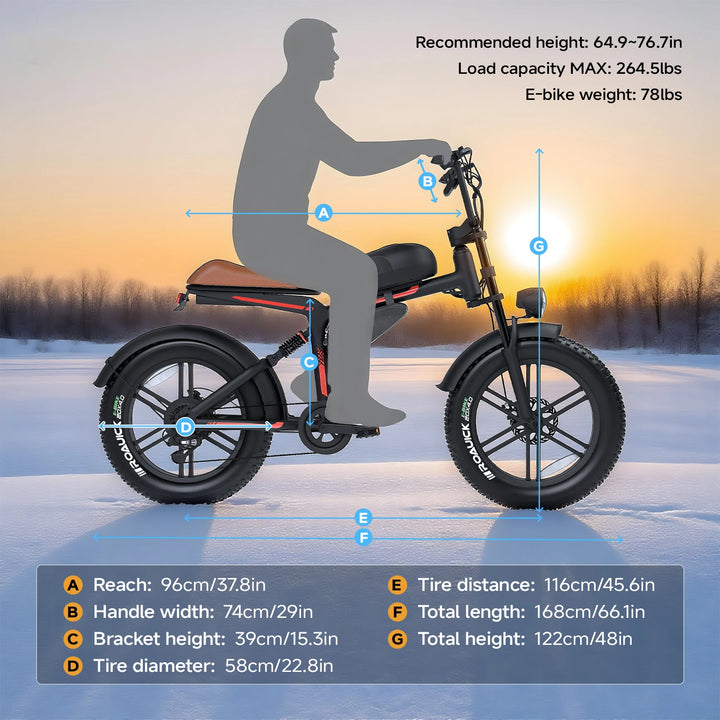 QNUT BK20 Fat-Tire Electric Bike – 48V 18Ah, 20-Inch Tires