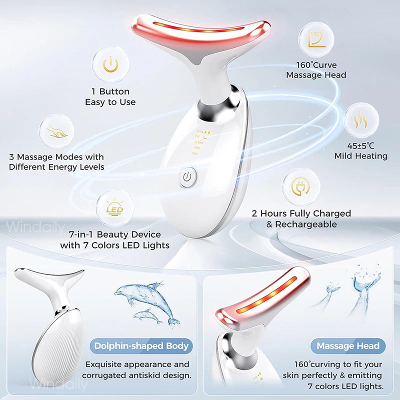 7-LED Face and Neck Sculpting Massager – Skin Rejuvenation Device