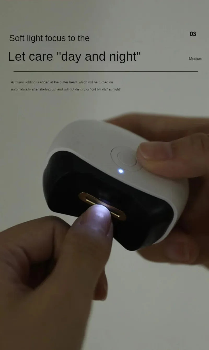 2-in-1 Electric Nail File and Nail Grinder, Automatic Nail Clipper for Adults and Kids with Safe Anti-Pinch Design