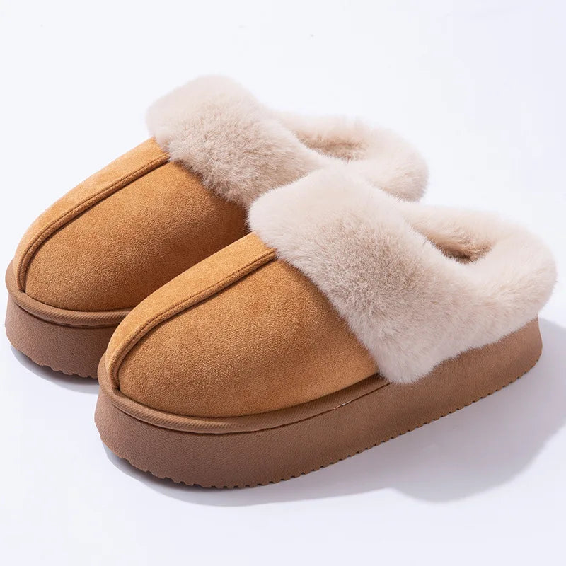 Stivali da neve alla caviglia da donna Moda invernale Piattaforma per la casa Pantofole basse Scarpe da tappeto da soggiorno Stivali antiscivolo caldi da esterno da donna