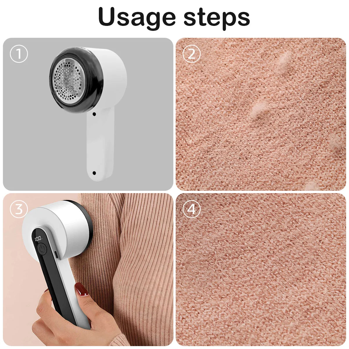 Electric Lint Remover with LED Display – Rechargeable Fabric Shaver