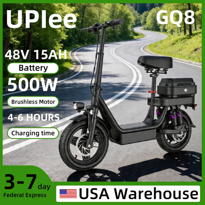 UPlee GQ8 Folding Fat-Tire Electric Bike – 14-Inch Wheels