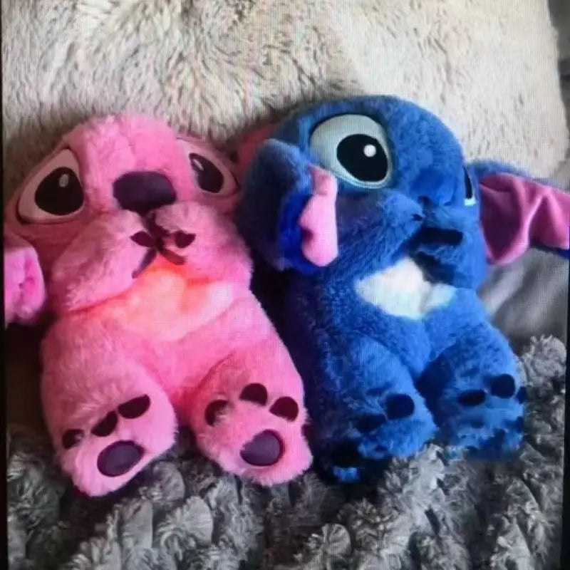 Peluche Disney Stitch Anime, Respirazione e incandescente con musica, Compagno per bambini Bambola lenitiva con suono e luce