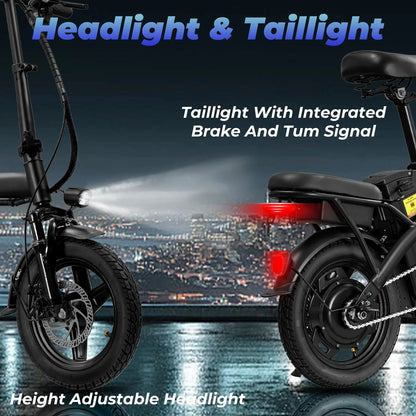 14-Inch Folding Electric Commuter Bike – 48V Battery