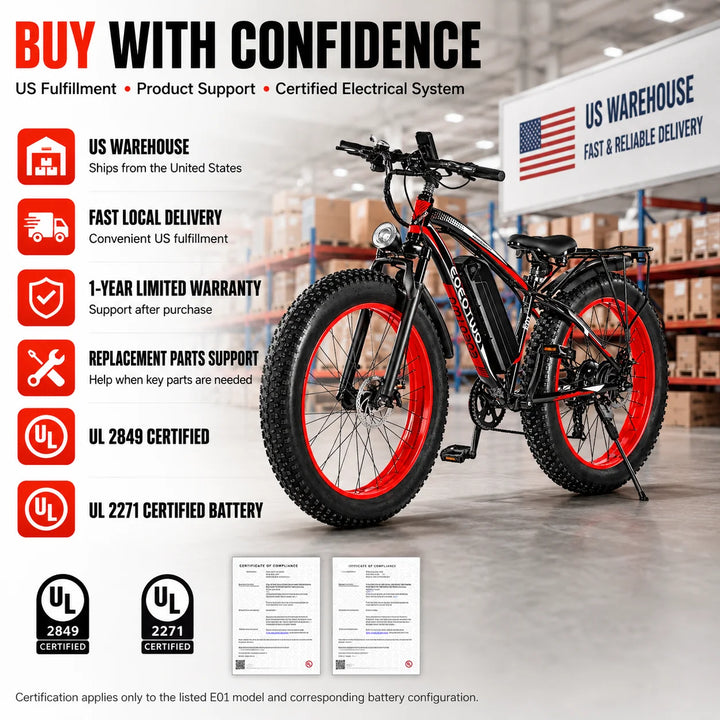 EOEOTWO 26-Inch Fat-Tire Electric Bike – 48V 15Ah