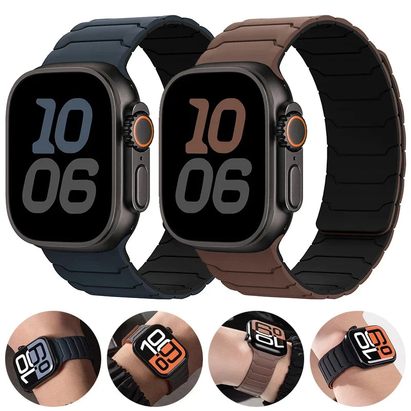 Magnetic Silicone Band for Apple Watch Ultra 2, Series 10/9/8/SE – All Sizes