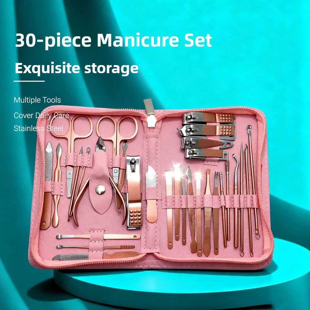 30-Piece Professional Stainless Steel Manicure Set