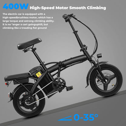 14-Inch Folding Electric Commuter Bike – 48V Battery