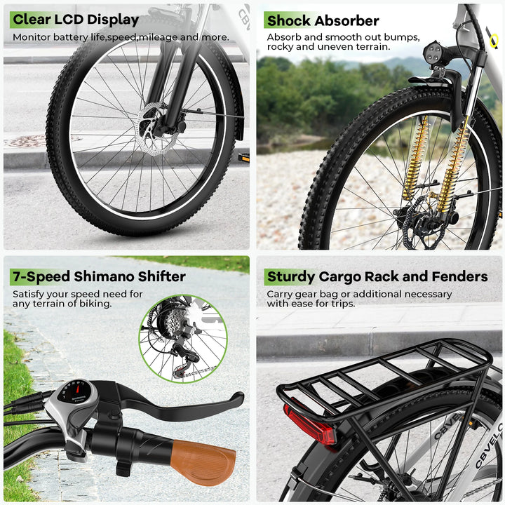 Cybervelo EK2 Step-Through Electric Bike – 26-Inch, 48V