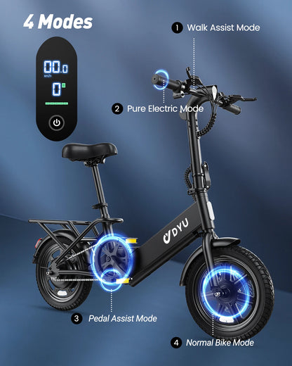 DYU C3 Mini Folding Electric Bike – 14-Inch, 36V Battery