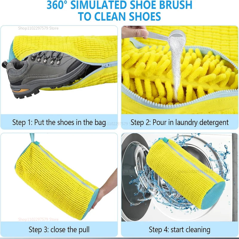 Borsa per lavatrice di scarpe: Borsa per scarpe per lavatrice - Borsa riutilizzabile per la pulizia delle scarpe per scarpe da ginnastica, scarpe da tennis, non macchiate