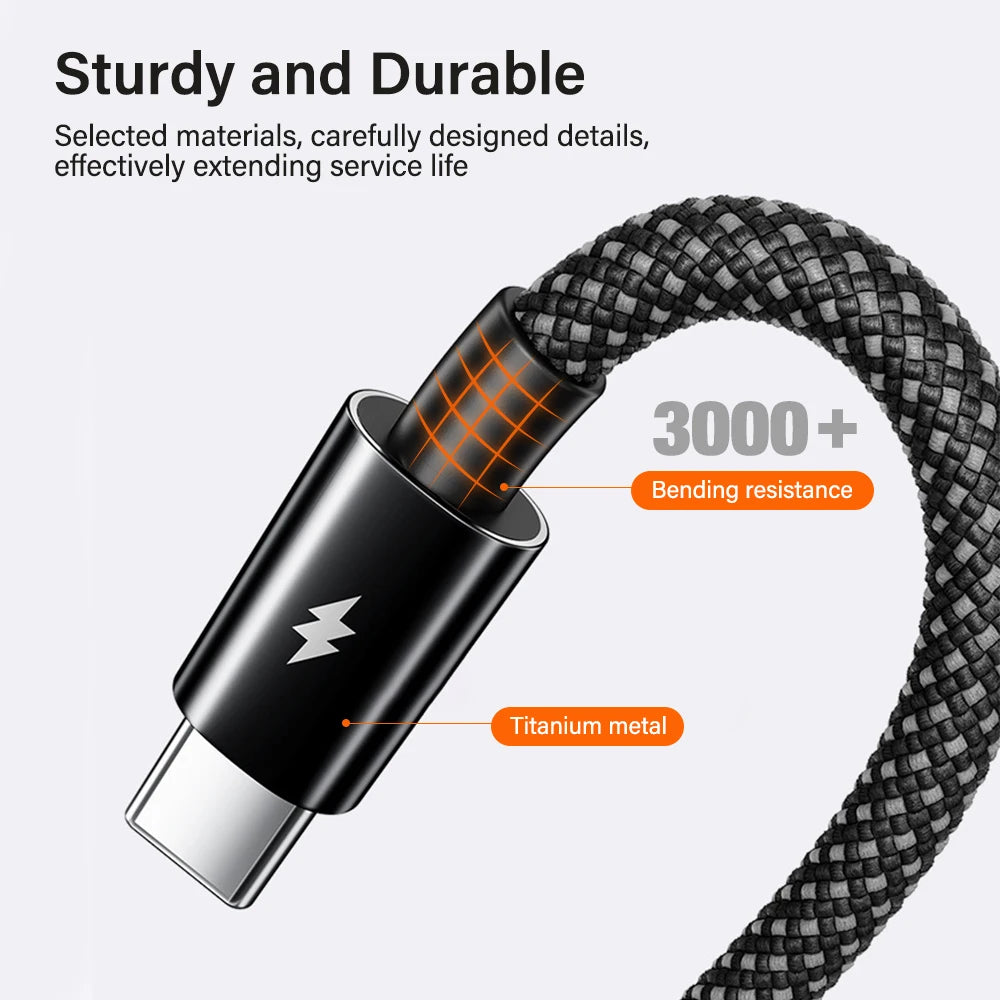 100W Magnetic Data Cable | Fast Charging for iPhone 15/16, Samsung, and PC