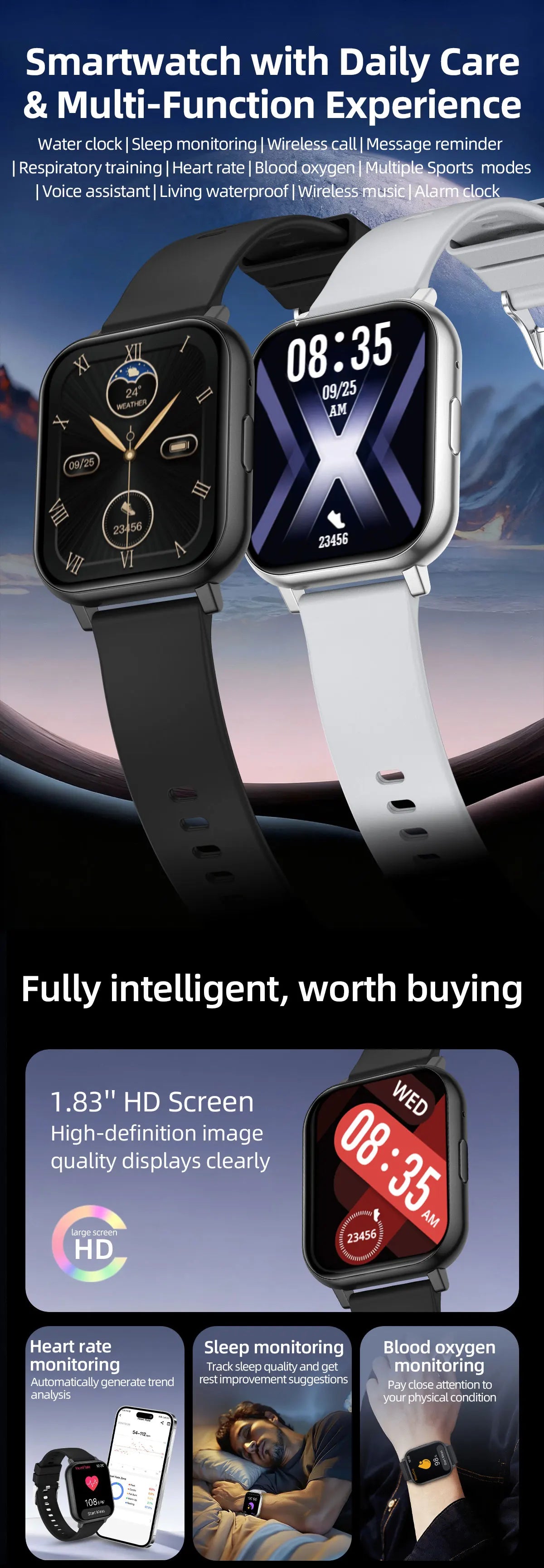 LIGE 2026 Smartwatch – Bluetooth Calling and Fitness Tracker for Everyone