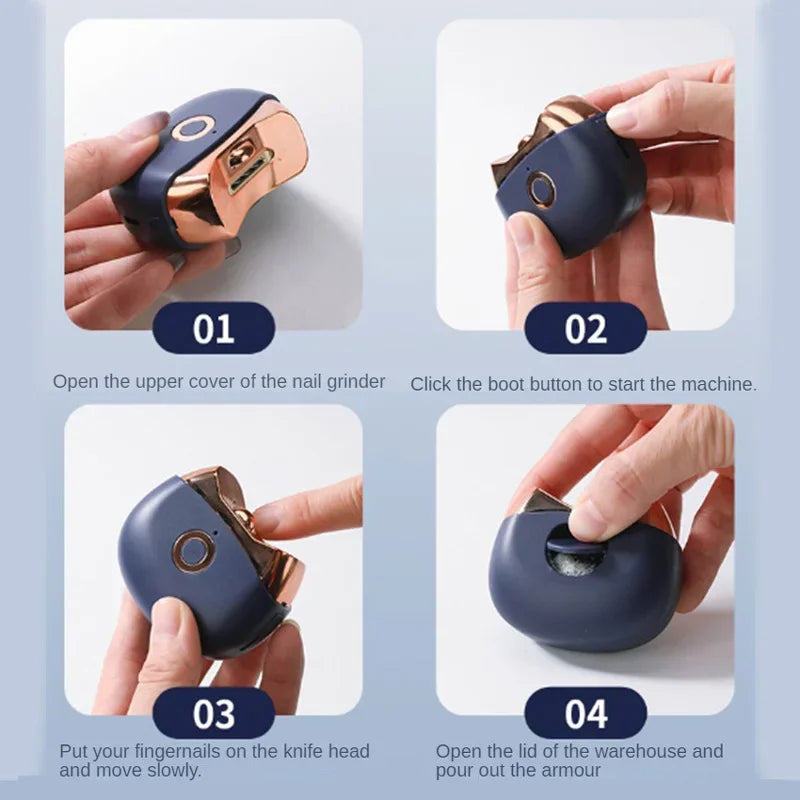 2-in-1 Electric Nail File and Nail Grinder, Automatic Nail Clipper for Adults and Kids with Safe Anti-Pinch Design