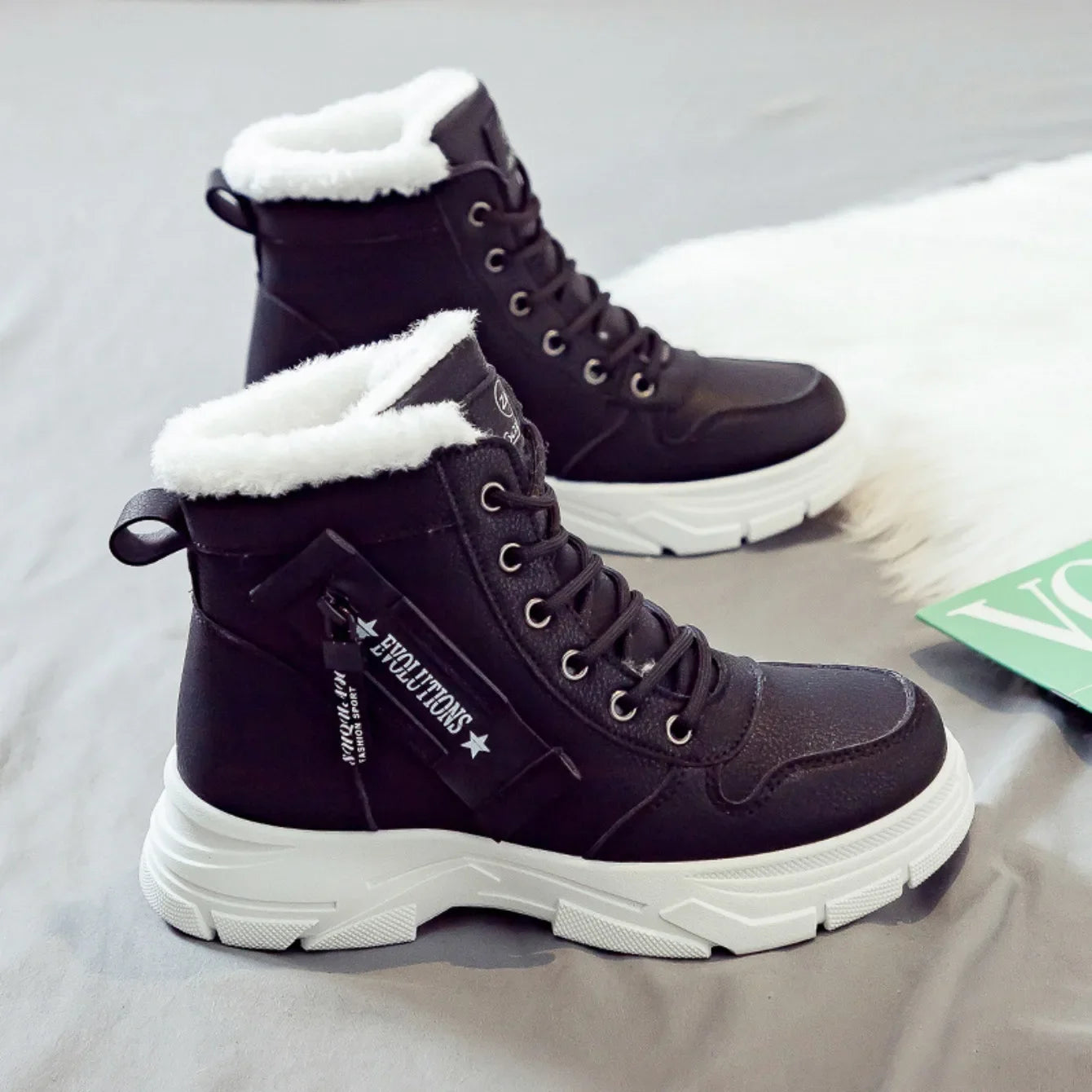 Stivali 2025 invernali da donna per stagione primavera/autunno, Nuove scarpe casual alte Sneakers calde Piattaforma Stivaletti comodi Scarpe da donna
