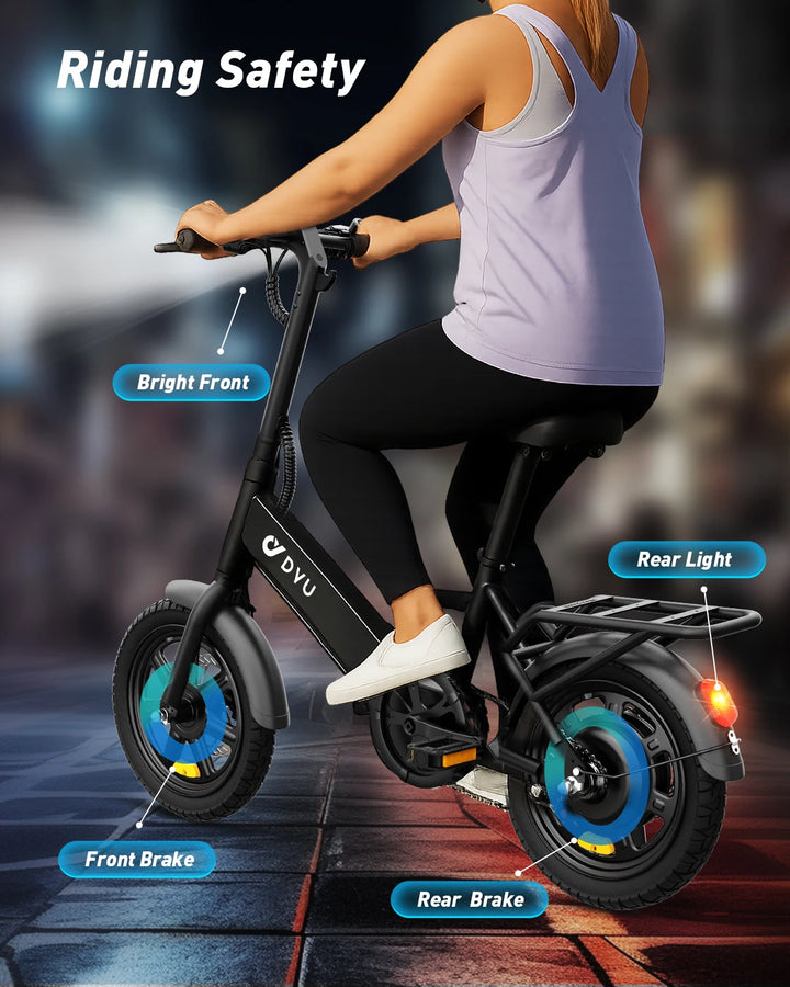 DYU C3 Mini Folding Electric Bike – 14-Inch, 36V Battery