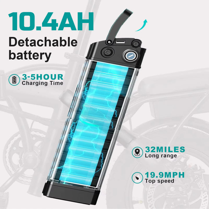 14-Inch Folding Electric Commuter Bike – 48V Battery