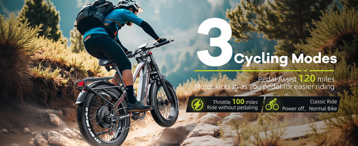 Cybervelo EK9 All-Terrain Fat-Tire Electric Bike – 26-Inch