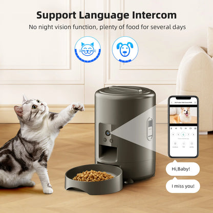 Modernly Smart Automatic Pet Feeder with Camera – 2L, App-Controlled