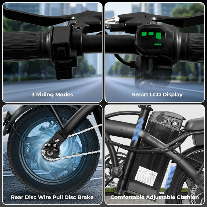 14-Inch Folding Electric Commuter Bike – 48V Battery