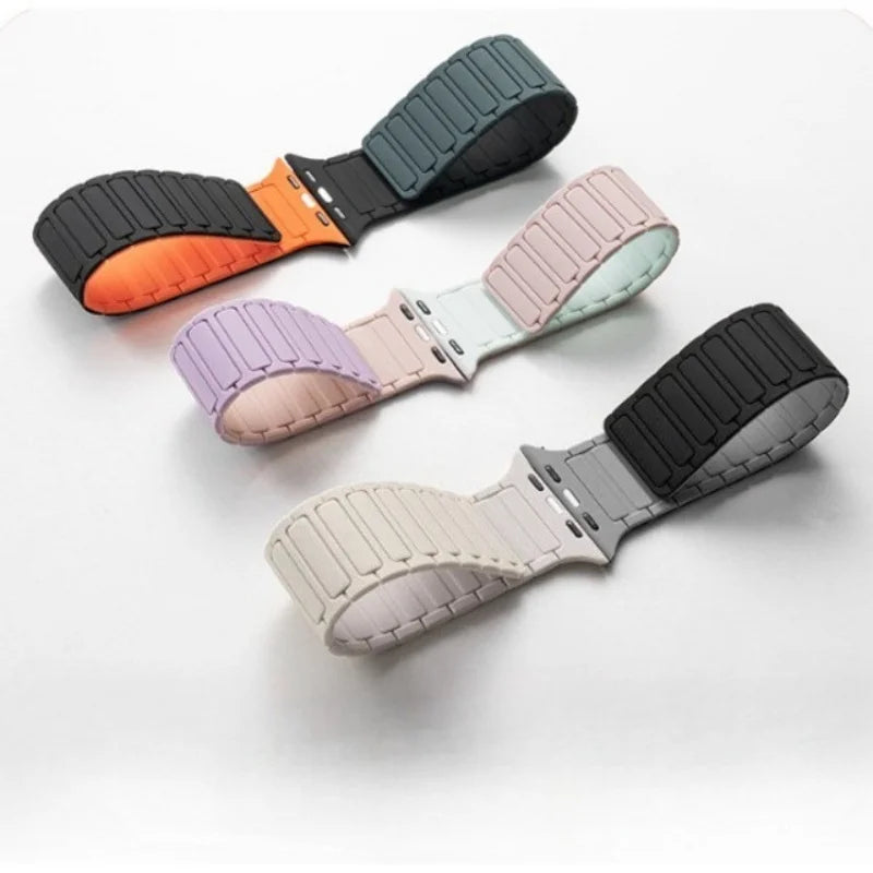 Magnetic Silicone Band for Apple Watch Ultra 2, Series 10/9/8/SE – All Sizes