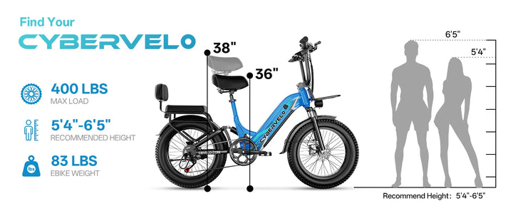 Cybervelo EK8 / EK12 Step-Through Electric Bike – 48V 20Ah