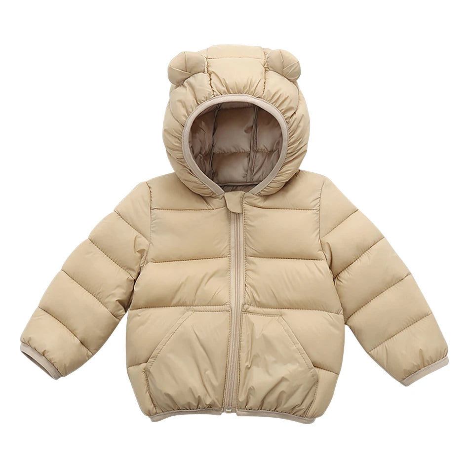 Piumino con cappuccio per il tempo libero per bambini per ragazze Parka 2025 Autunno Inverno Nuovi neonati maschi Cappotti caldi Cerniera Capispalla Abbigliamento per bambini