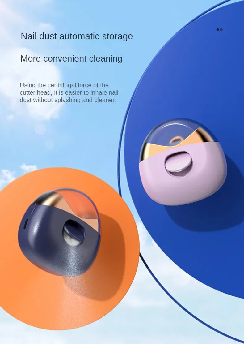 2-in-1 Electric Nail File and Nail Grinder, Automatic Nail Clipper for Adults and Kids with Safe Anti-Pinch Design