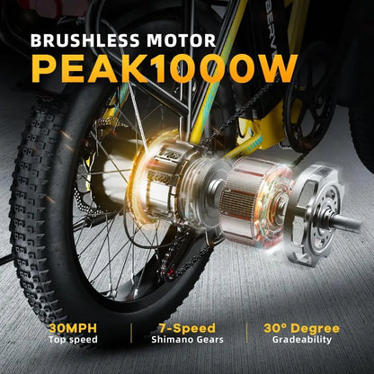 Cybervelo Mars700 Folding Fat-Tire Electric Bike – 48V 20.8Ah