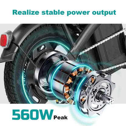 14-Inch Folding Electric Commuter Bike – 48V Battery