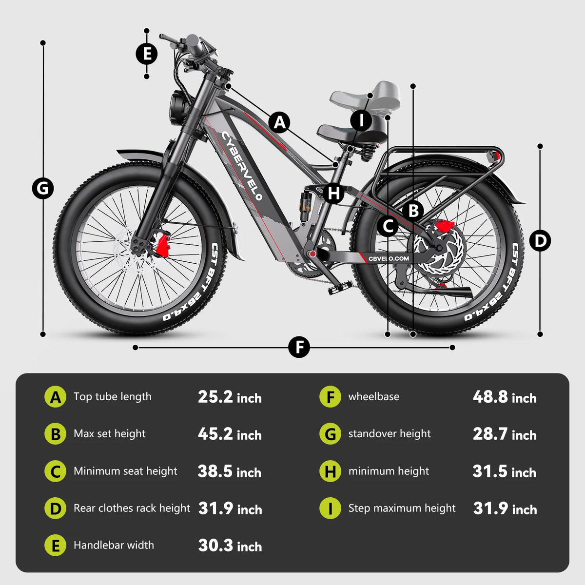 Cybervelo EK9 All-Terrain Fat-Tire Electric Bike – 26-Inch