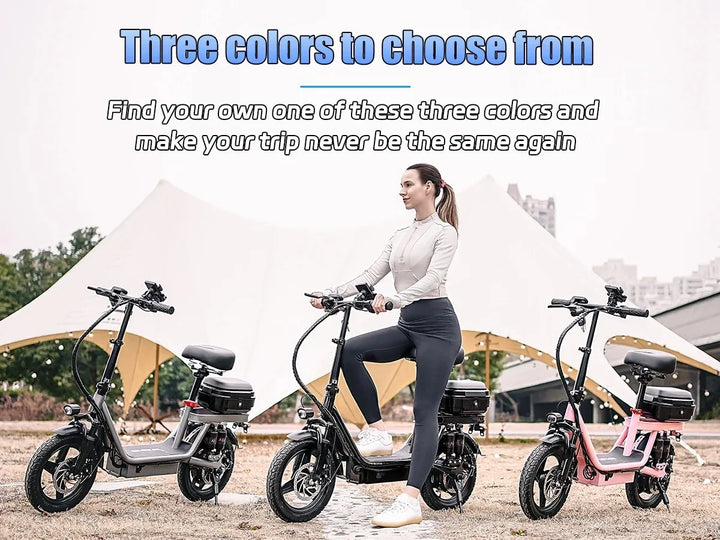 UPlee GQ8 Folding Fat-Tire Electric Bike – 14-Inch Wheels