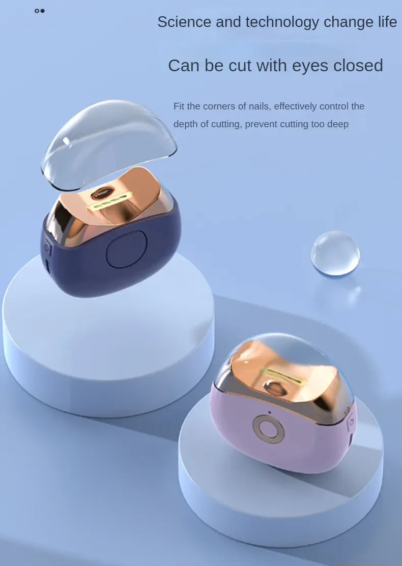 2-in-1 Electric Nail File and Nail Grinder, Automatic Nail Clipper for Adults and Kids with Safe Anti-Pinch Design