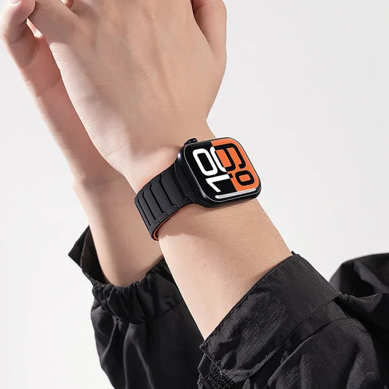 Magnetic Silicone Band for Apple Watch Ultra 2, Series 10/9/8/SE – All Sizes