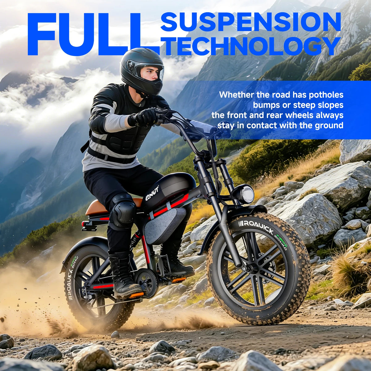 QNUT BK20 Fat-Tire Electric Bike – 48V 18Ah, 20-Inch Tires