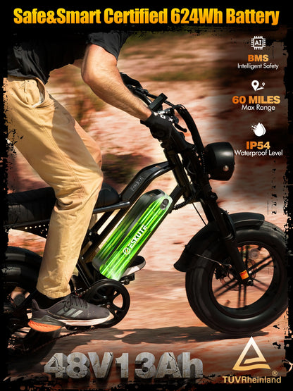 Eskute V100 Fat-Tire Electric Bike – 48V 13Ah, 16-Inch Tires