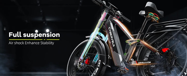 Cybervelo EK9 All-Terrain Fat-Tire Electric Bike – 26-Inch