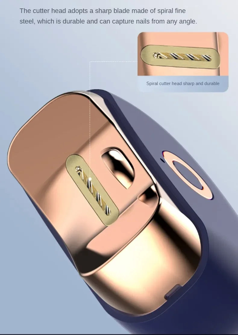 2-in-1 Electric Nail File and Nail Grinder, Automatic Nail Clipper for Adults and Kids with Safe Anti-Pinch Design