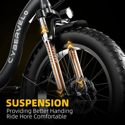 Cybervelo Mars700 Folding Fat-Tire Electric Bike – 48V 20.8Ah