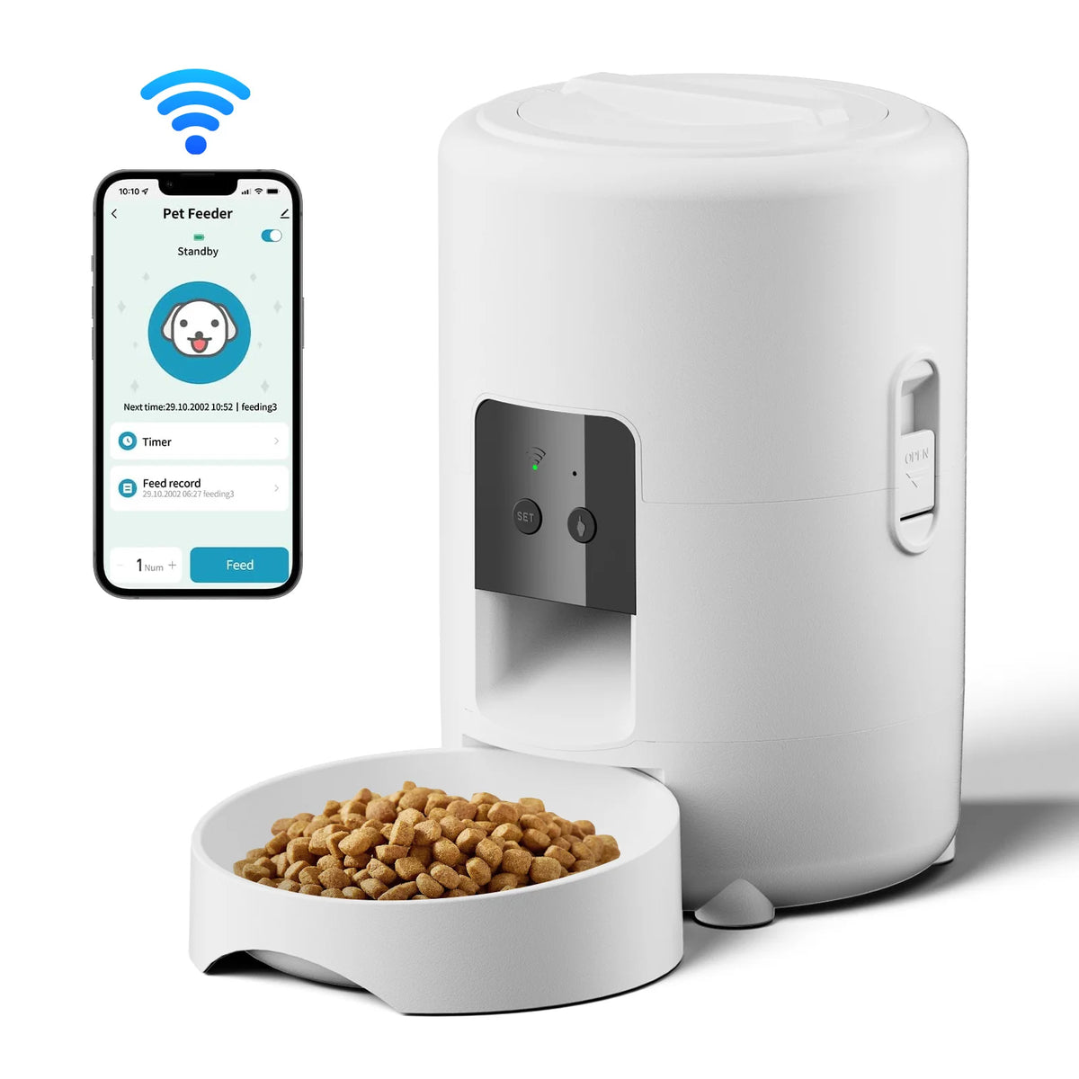 Modernly Smart Automatic Pet Feeder with Camera – 2L, App-Controlled