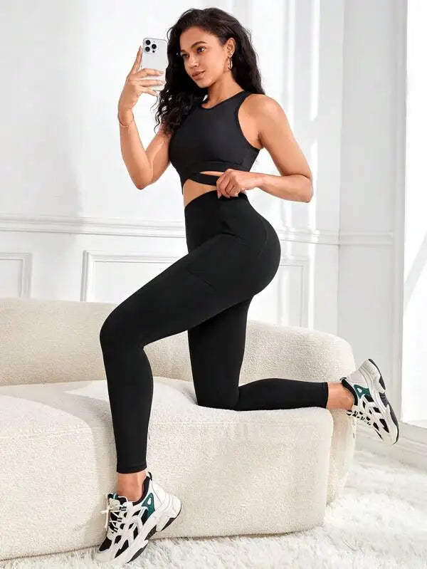 Women's High Waisted Yoga Leggings with Pockets