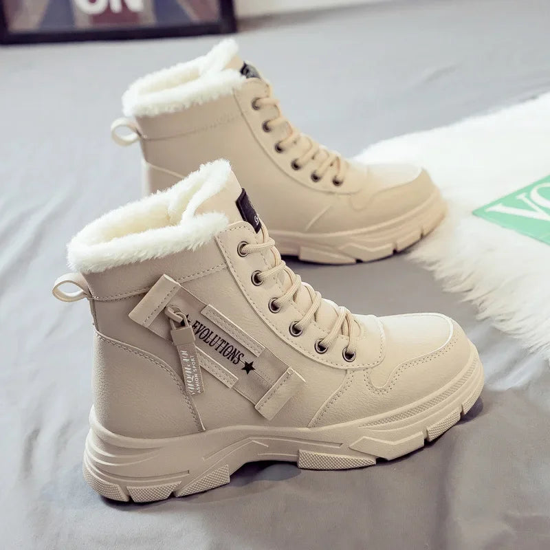 Stivali 2025 invernali da donna per stagione primavera/autunno, Nuove scarpe casual alte Sneakers calde Piattaforma Stivaletti comodi Scarpe da donna