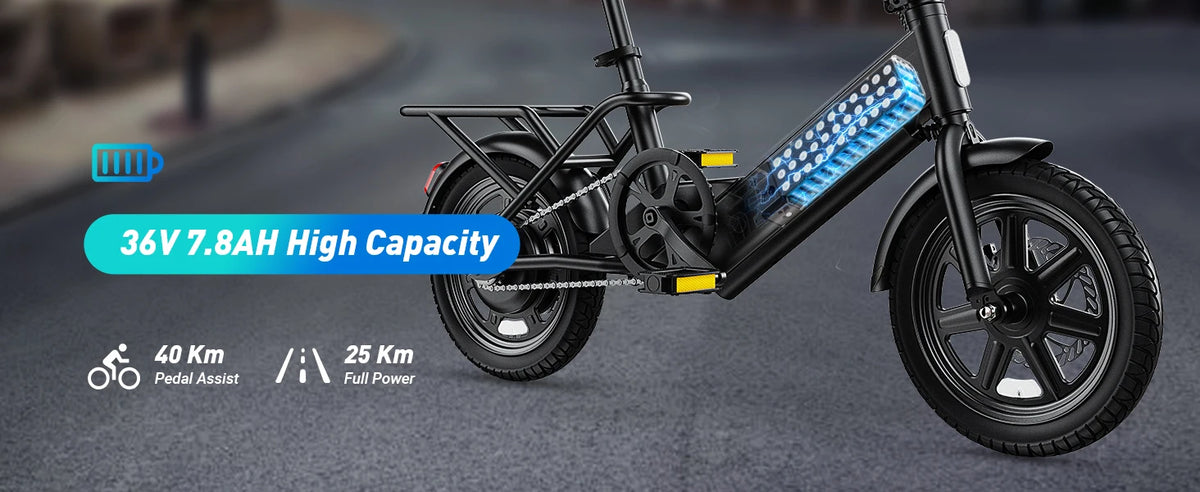 DYU C3 Mini Folding Electric Bike – 14-Inch, 36V Battery
